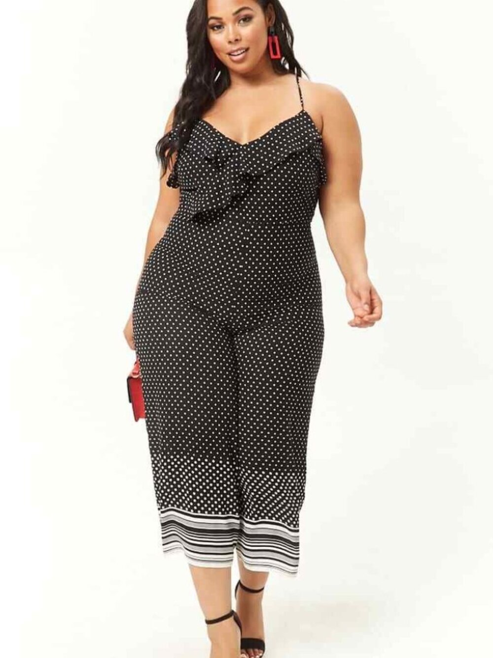FOrever 21 Plus Size Black White Polka Dot Jumpsuit 3X